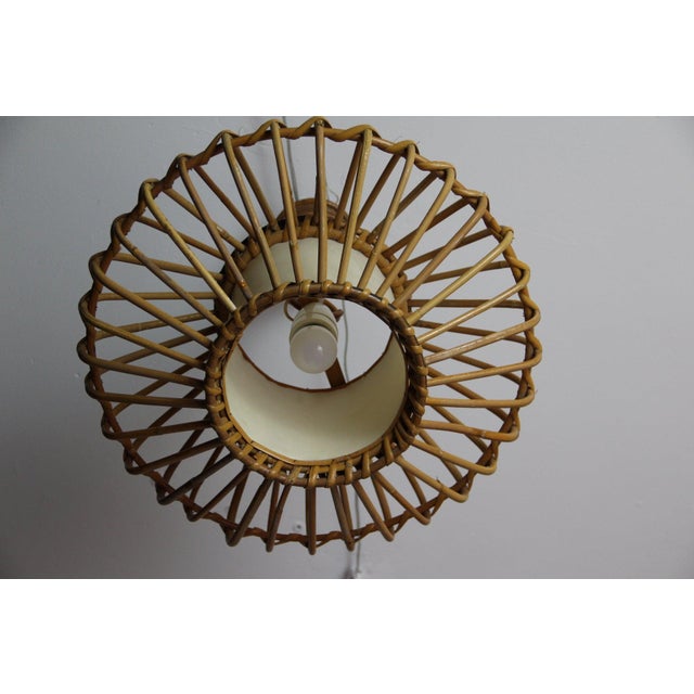 Flying Saucer Bamboo Pendant Light from Louis Sognot, 1950, Set of 2 For Sale - Image 16 of 18