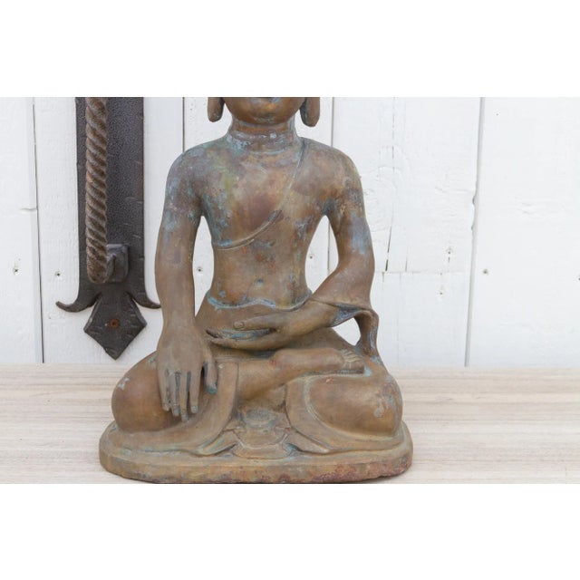 Antique Tall Southeast Asian Bronze Buddha For Sale In Los Angeles - Image 6 of 12