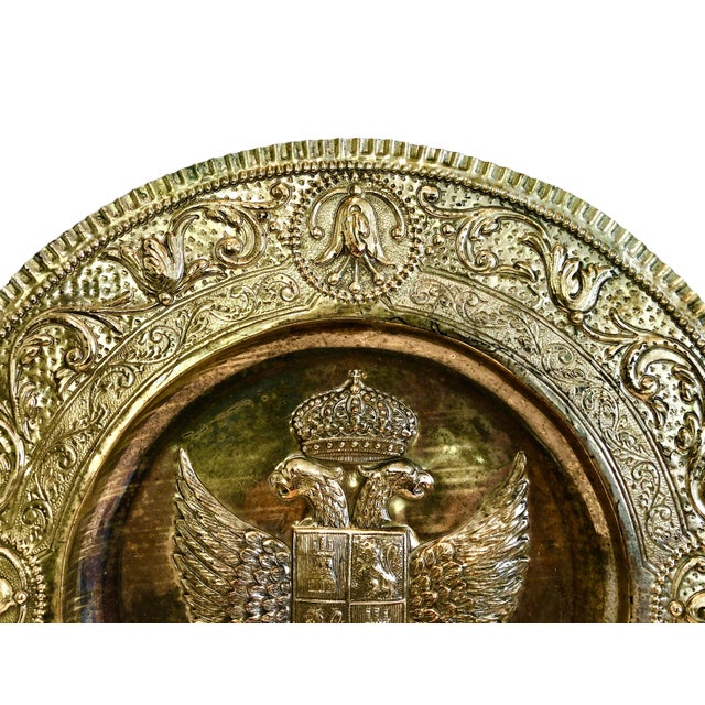 Traditional 19th-Century Russian Brass Coat of Arms Plaque For Sale - Image 3 of 10