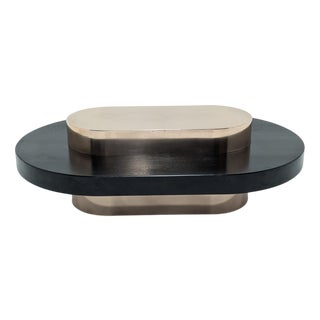 Copper and Wood Coffee Table For Sale