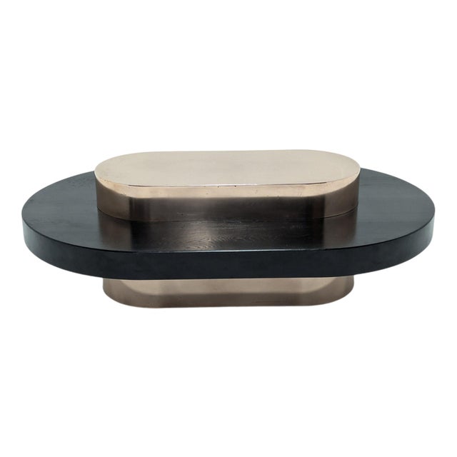 Copper and Wood Coffee Table For Sale