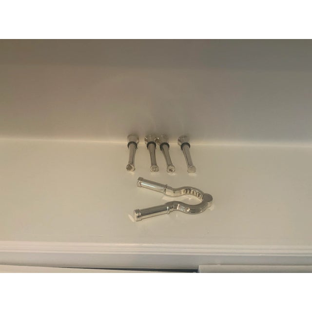 Vintage Silver Plate Bottle/Wine Stoppers -Set of 5 For Sale - Image 10 of 12