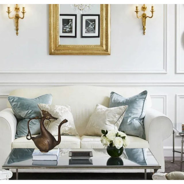 Brown 19th C Antique Mughal Bronze Ewer Deccani Swan Hamsa Aquamanile For Sale - Image 8 of 10