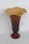 Italian Art Glass Vase Italian Style Tortoiseshell Leopard Print With Ruffled Edge 4881b For Sale - Image 3 of 12