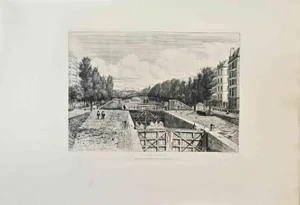 Adolphe Martial-Potémont, Le Canal St Martin, Etching, 1870s