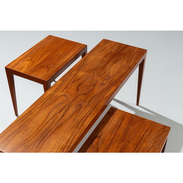 Nesting Tables in Teak attributed to Severin Hansen for Haslev, Denmark, 1960, Set of 3 For Sale - Image 9 of 14