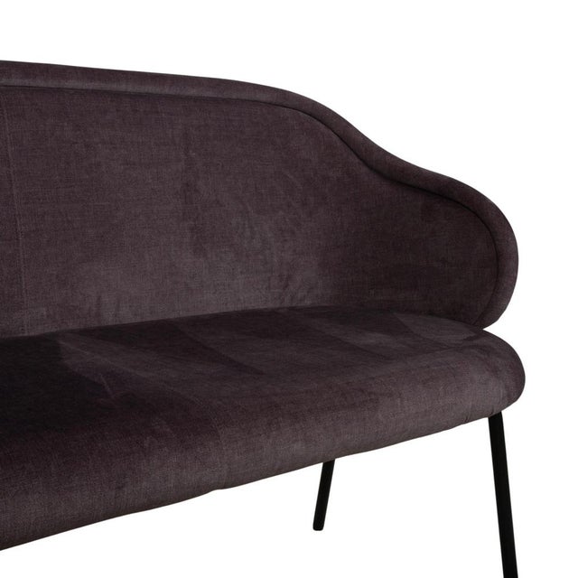 Modern Baroness Ona Fabric Bench Brown Grey with Pattern For Sale - Image 3 of 12