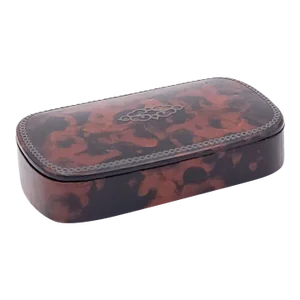Faux Tortoise Snuff Box With Silver Inlay, 19th Century England