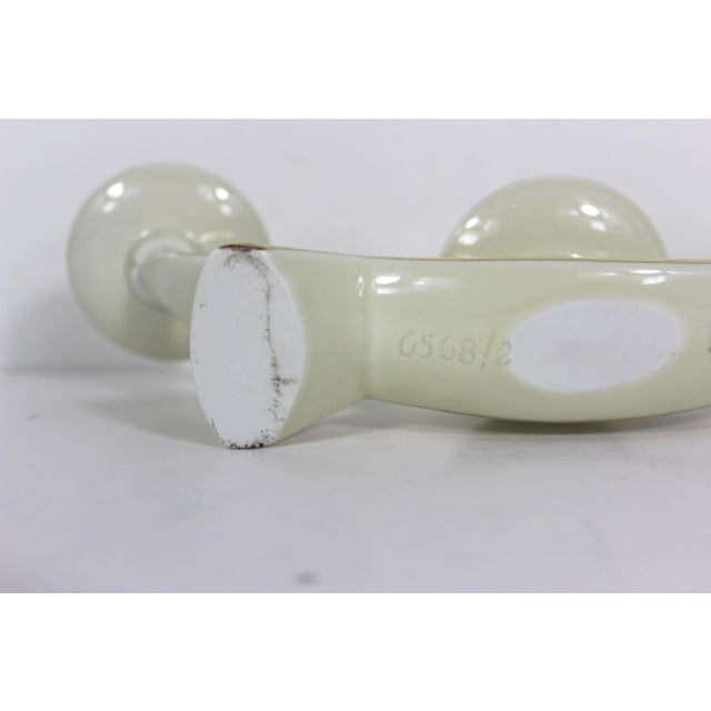 Mid Century Modern Cream and Gold Ceramic Candelabra Three Arm Candleholder Bavaria Gerold Porzellan For Sale - Image 9 of 11