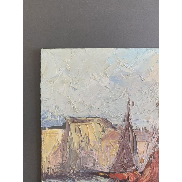 Post-Impressionist Artist, Seascape with Sailboats, 1979, Oil Painting For Sale - Image 3 of 18