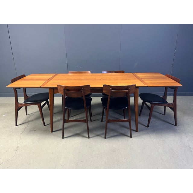Mid-Century Modern Dining Set by Louis Van Teeffelen for Wébé, 1960s, Set of 7 For Sale - Image 4 of 18