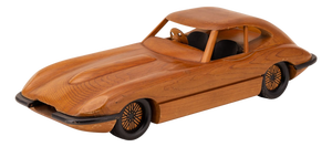 Vintage Wooden Jaguar E-Type Car Model, 1969s
