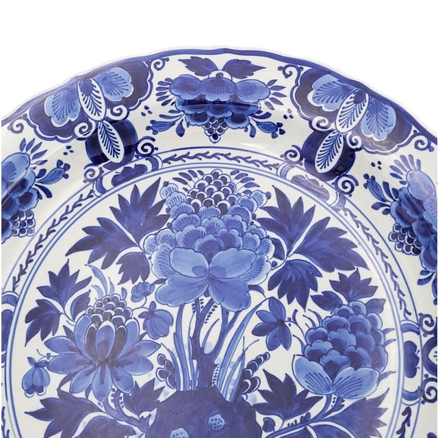 1920s Dutch Delft Antique Charger For Sale - Image 5 of 6