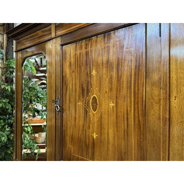 19th Century English Mahogany Wardrobe For Sale - Image 6 of 18