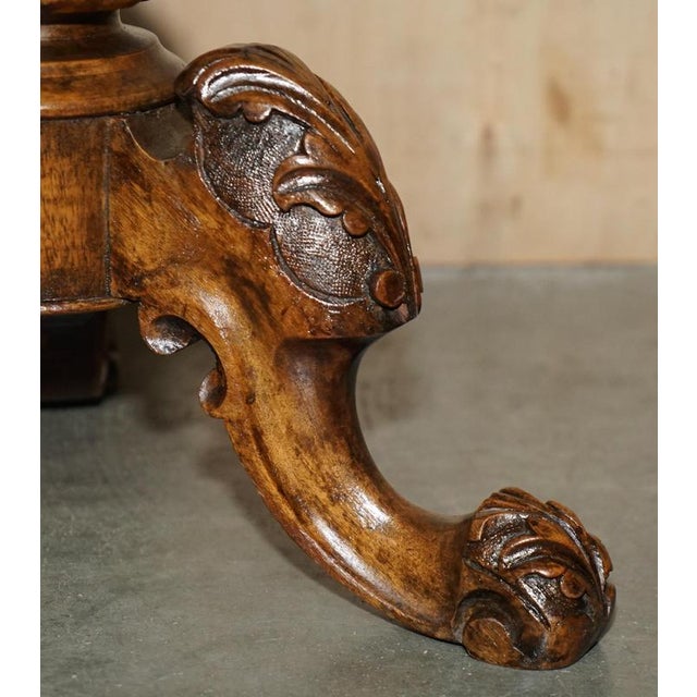 Antique Victorian Brown Leather Chesterfield Height Adjustable Piano Stool, 1880 For Sale - Image 11 of 17