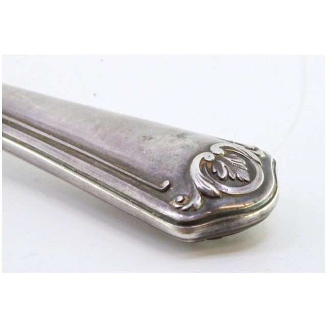 Fish Serving Fork in Cut Silver with Handle Grooves For Sale - Image 5 of 7