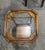 Small faux bamboo octagon glass top side table . Circa 1960’s Measures 14” x 14”x 21” Faux bamboo legs and stretchers....