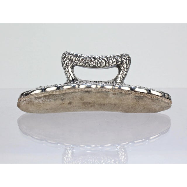 Tiffany and Co. Antique Tiffany & Co Sterling Silver Floral Repousse Nail Buffer For Sale - Image 4 of 11