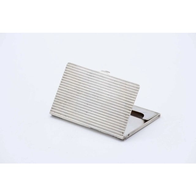 Rectangular Silver Cardboard Box with Fluted Reliefs For Sale - Image 4 of 4