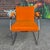 This is a Milo Baughman arm chair, upholstered orange velvet with chrome frame in beautiful condition.