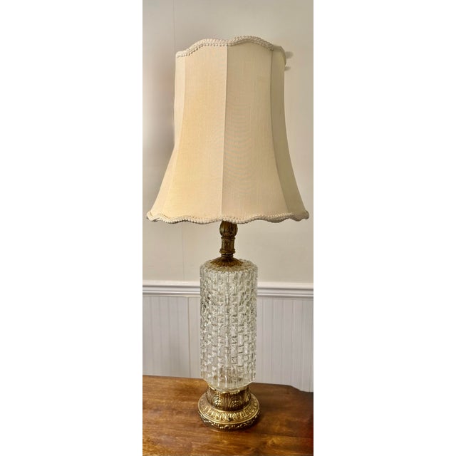 Metal Murano Glass Lamp With Brass Base For Sale - Image 7 of 12