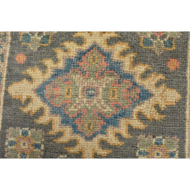 Kazak Runner 2’1” X 5’10” Gray Wool Tribal Hand-Knotted Oriental Rug For Sale - Image 4 of 12
