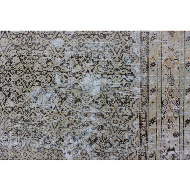 Textile Large Gallery Persian Malayer Runner With Herati Design in Gray and Earth Tones 7'6 X 13'2 For Sale - Image 7 of 16