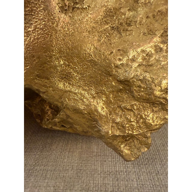Custom Gold Painted Resin Cave Rock Mirror For Sale - Image 10 of 12