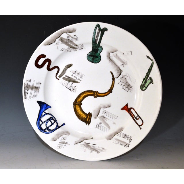 Mid-Century Modern Early 1950s Piero Fornasetti Musical Pottery Plates - Set of 4 For Sale - Image 3 of 7