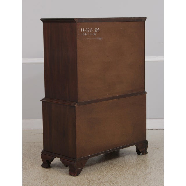 Ethan Allen Cherry 7 Drawer Tall Dresser Chest on Chest For Sale - Image 12 of 14