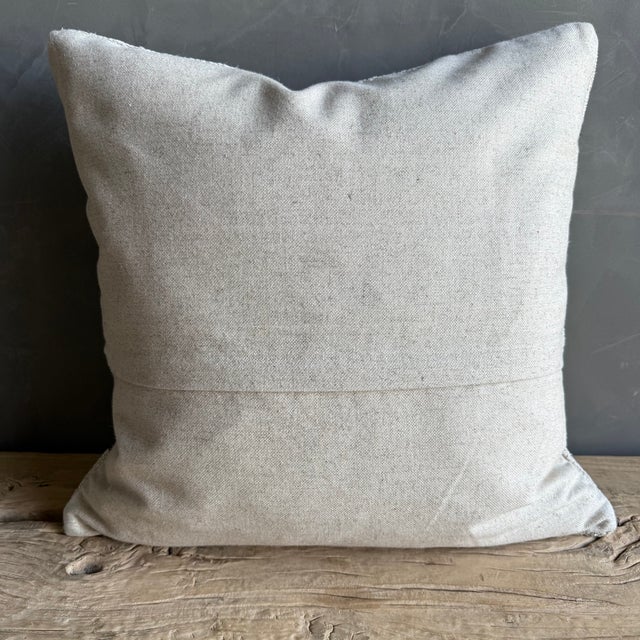 Linen Vintage Rug Pillow Cover With Stripes For Sale - Image 8 of 8