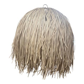 Natural Round Pod Shade Chandelier For Sale