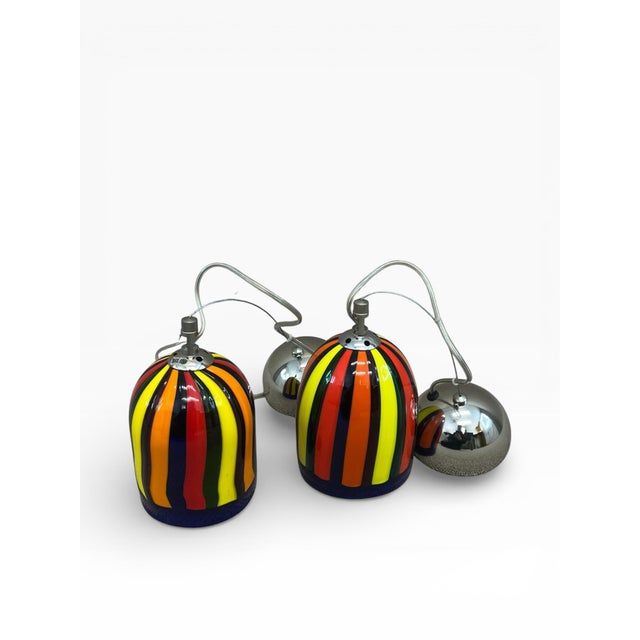 Murano Jacaranda Style Glass Pendant Light Shades, Set of 2 For Sale - Image 4 of 18