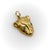 This is an 18k gold Egyptian Revival pendant of Sekhmet, the lioness goddess. The face of the lion has two chrysocolla...