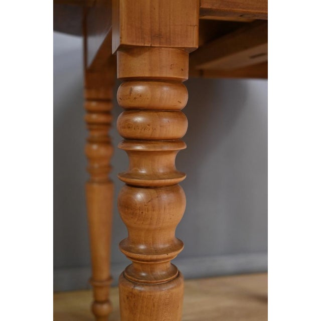Tan Louis Philippe Style Cherrywood Extendable Table, 1900s For Sale - Image 8 of 18