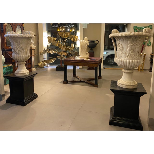 Stone Grand Tour Carrara White Marble Vase, 1960s For Sale - Image 7 of 14