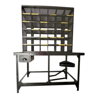 Industrial 1950s Tri Postal Sorting Desk For Sale