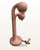 Handmade in Los Angeles by ENTLER Studio. Sculptural cast ceramic stoneware table lamp in a soft matte blush pink glaze...