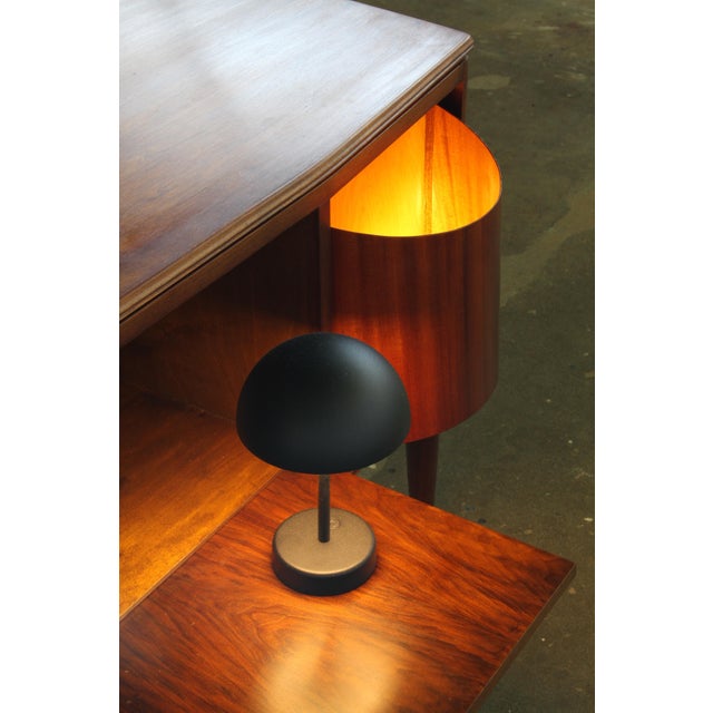 Mid-Century Modern Art Deco Mahogany Writing Desk, 1950s For Sale - Image 6 of 18