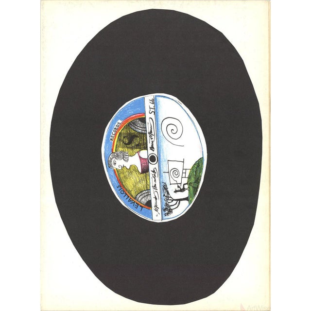 1966 Saul Steinberg 'Dlm No. 157 Cover' Modernism Black France Lithograph For Sale