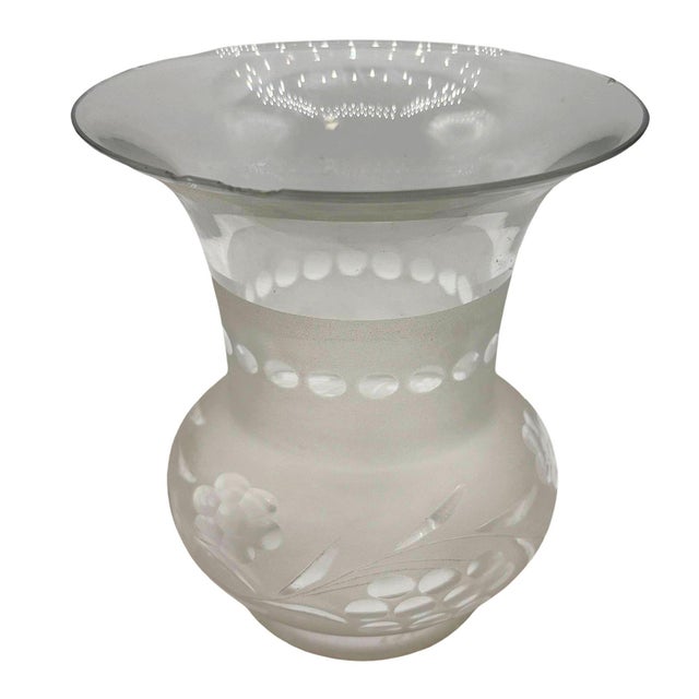 This vintage western-style two-tone white and clear frosted glass oil lamp Hurricane Shade has a smooth, curved design...