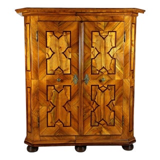 Baroque Cabinet with Inlay Works in Nutwood, Plum and Oak, 1780s For Sale