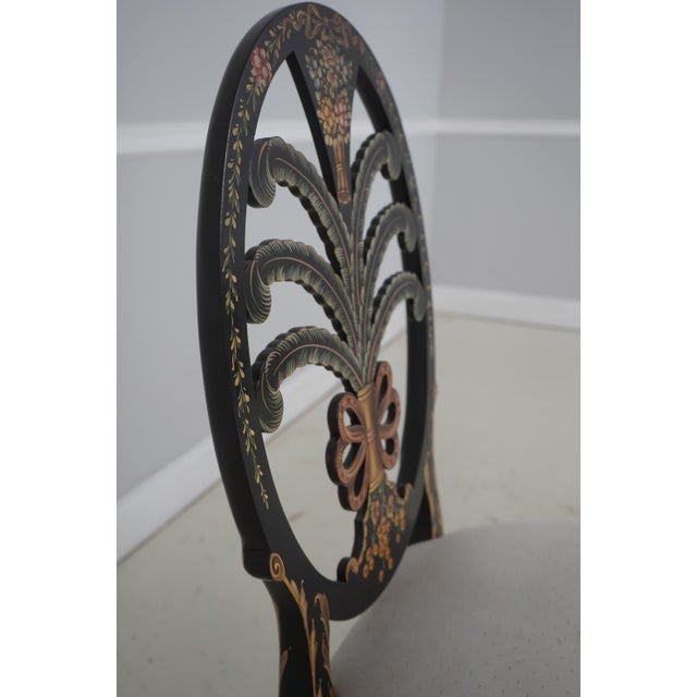 Set of 8 Hand Painted Hepplewhite Style Dining Chairs For Sale - Image 12 of 18