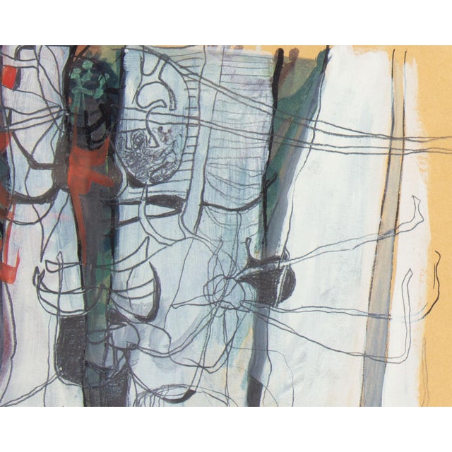1960s 1962 Abstract Mixed Media Painting by Walter Sorge For Sale - Image 5 of 7