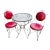 1960s Syd Leach Wrought Iron Bistro Set With Pink Vinyl Chairs For Sale