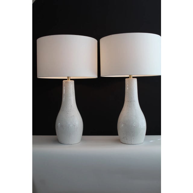 Mid-Century Modern Mid 20th Century Ceramic Lamps - a Pair For Sale - Image 3 of 12