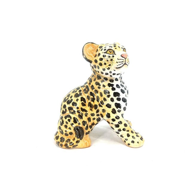 Hand-Painted Ceramic Leopard, Italy, 1960s For Sale - Image 3 of 10