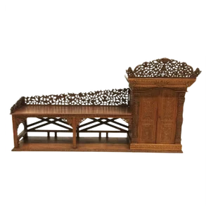 Indonesian Hand Carved Wall Unit or Cabinet