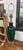 Vintage Green Crackle Glass Table Lamp With Brass Base For Sale - Image 4 of 5