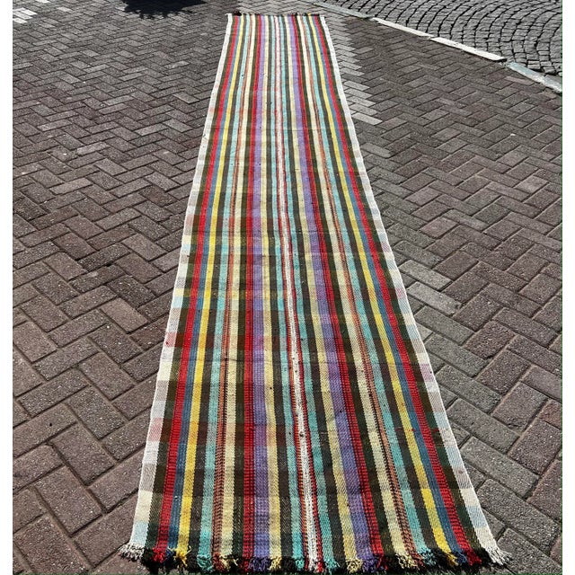 1960s Oversized Turkish Kilim Runner - 35" X 202" For Sale - Image 10 of 10